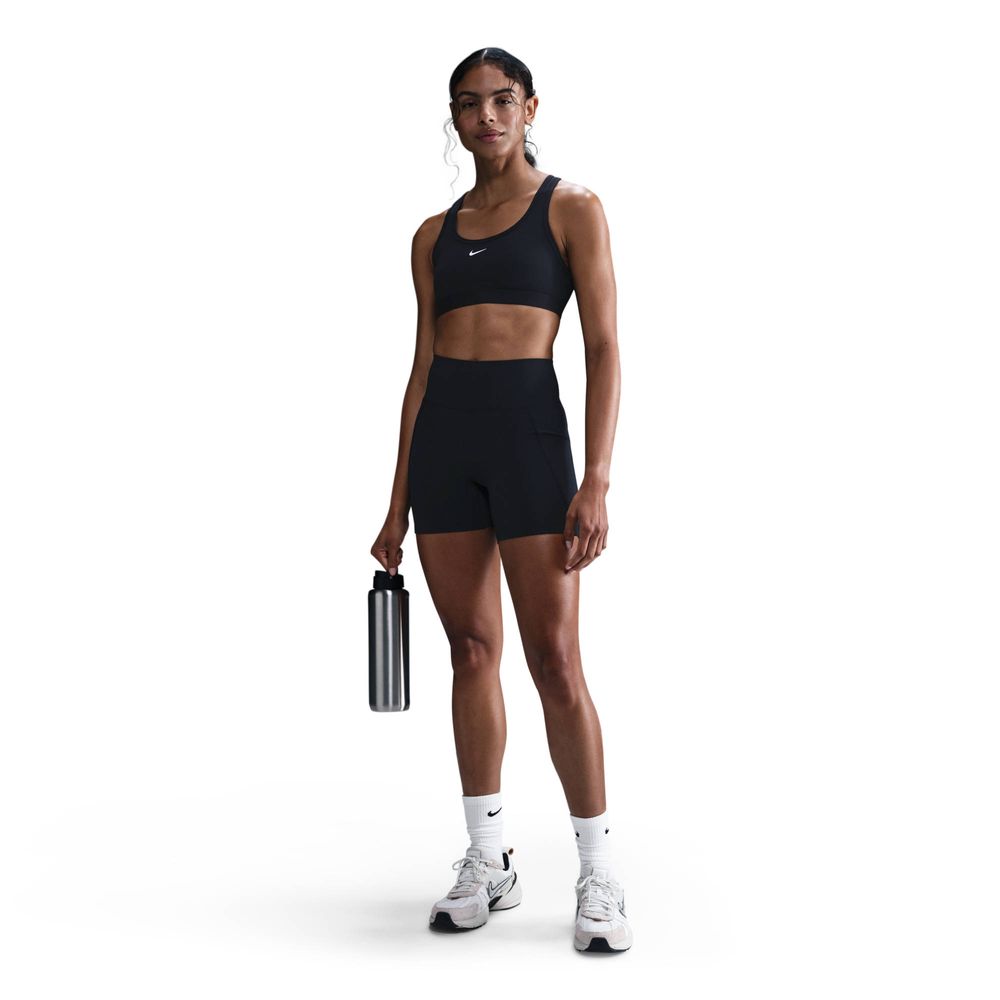 Nike Universa Bike Shorts mit hohem Bund und ohne Frontnaht (Damen, ca. 12,5 cm) - Black / Anthracite