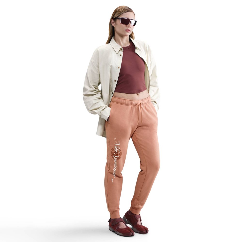 Nike W Nsw Club Flc Gx Std Pant - rose gold/sail