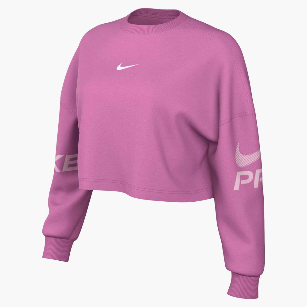 Nike W Np Df Flc Crew Tt Grx - playful pink/pink foam/white