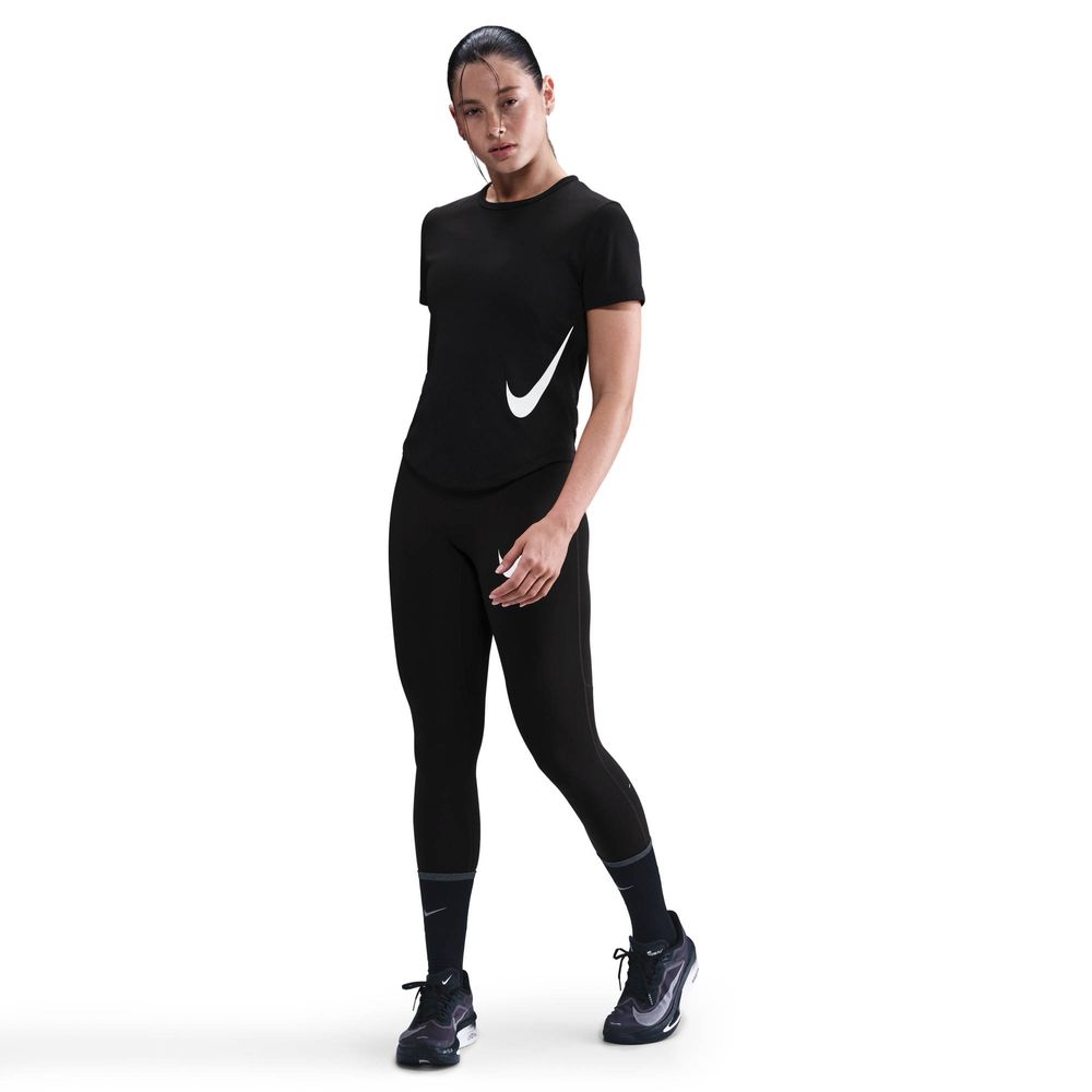 Nike W Nk Tempo Swsh Hbr Df Ss Top - black/white