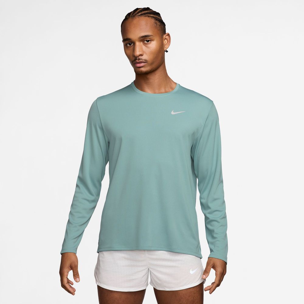 Nike M Nk Df Uv Miler Top Ls - cannon/reflective silv