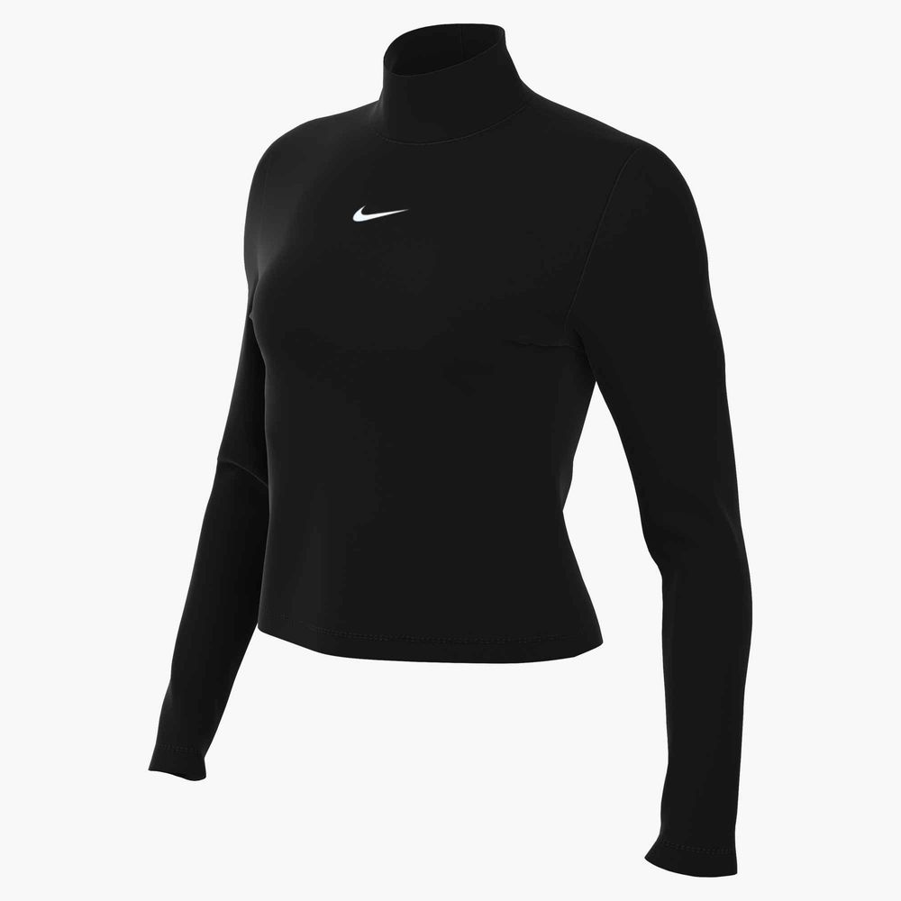 Nike W Nsw Nk Chll Knt Mock Tee - black/sail