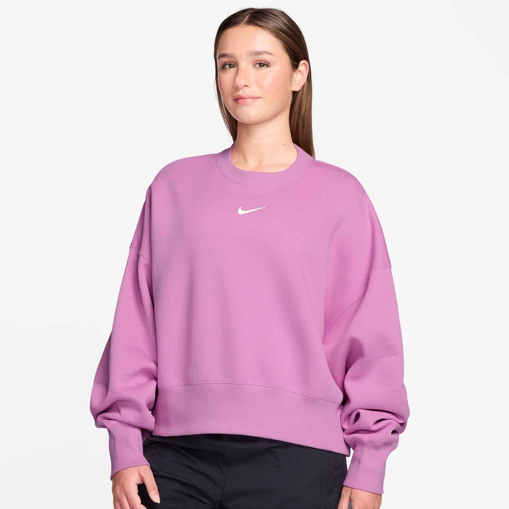 Nike W Nsw Phnx Flc Oos Crew - lt magenta/sail