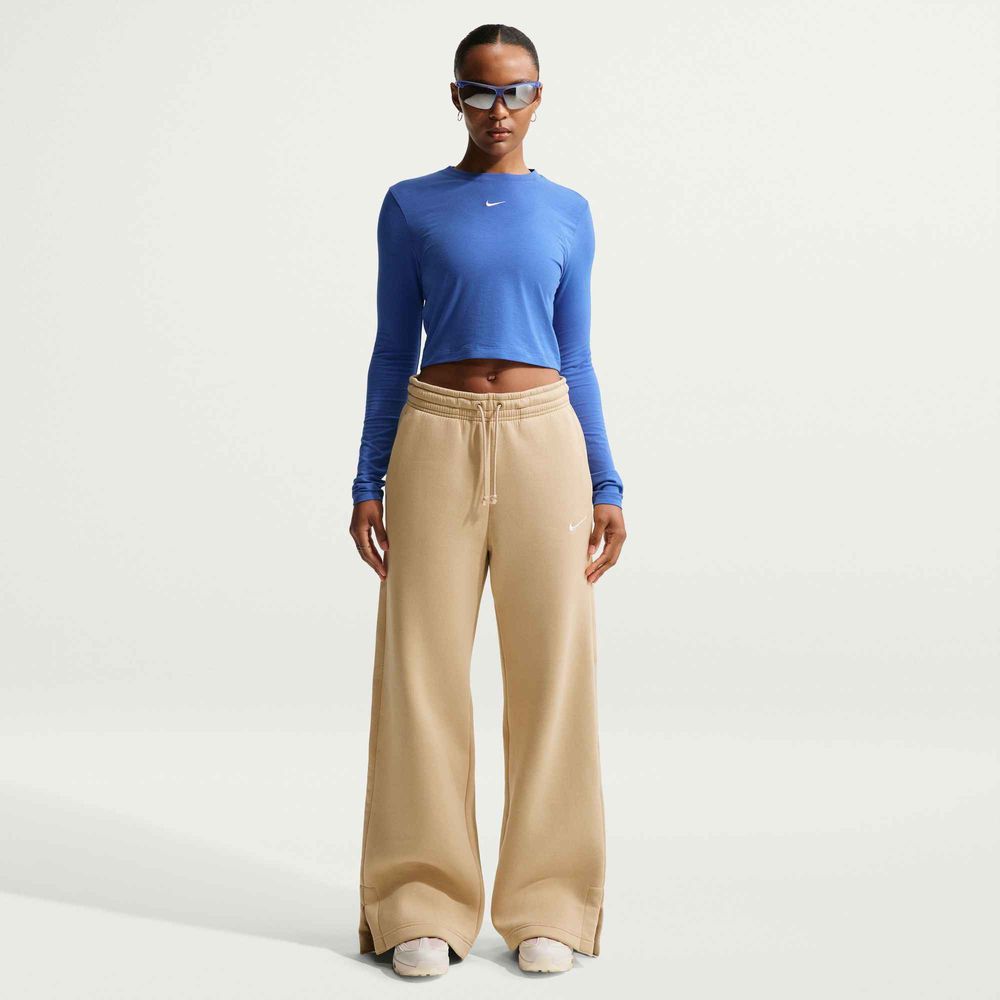 Nike W Nsw Phnx Flc Hr Pant Wide 2 - linen/sail