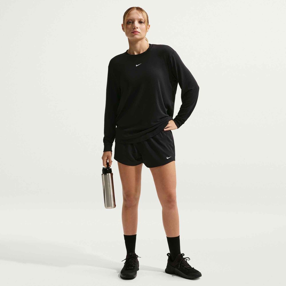 Nike One Dri-FIT-Shorts mit mittelhohem Bund und Futter für Damen (ca. 7,5 cm) - Black / White