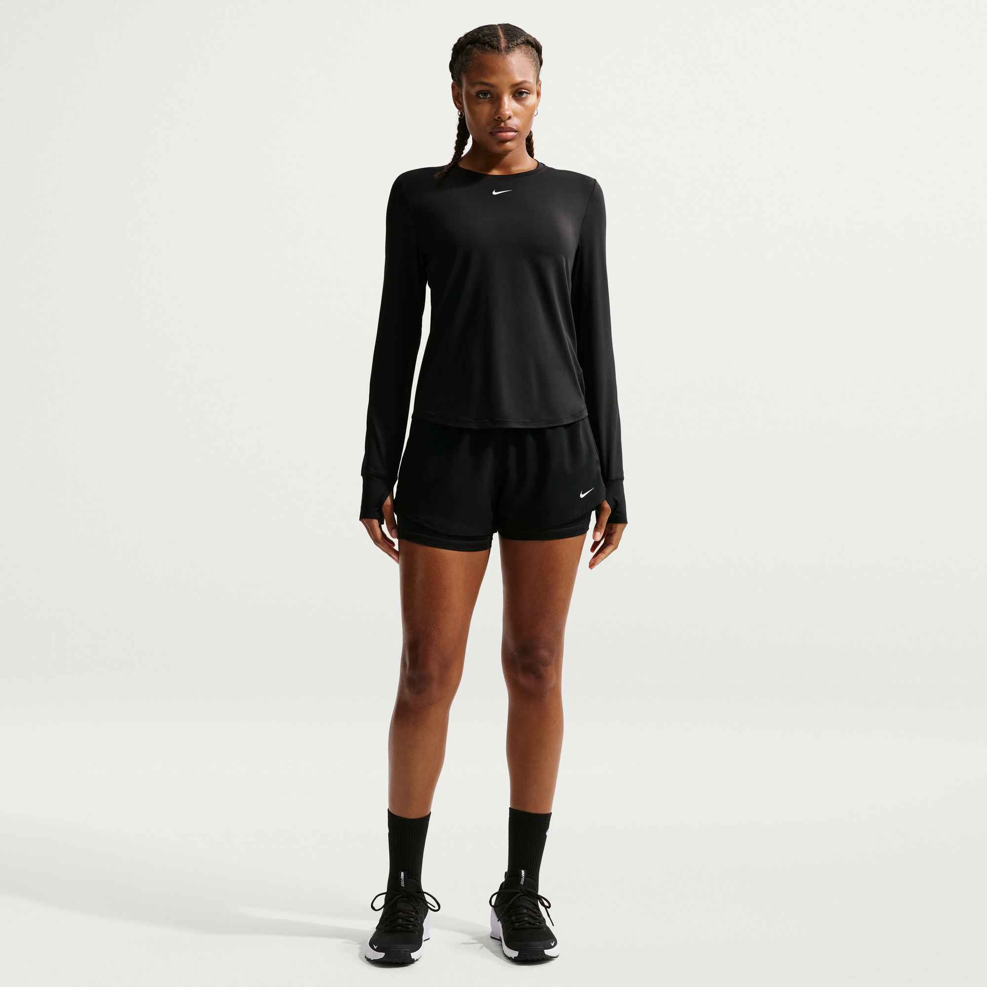 Nike W Nk One Classic Df Ls Top - black/white