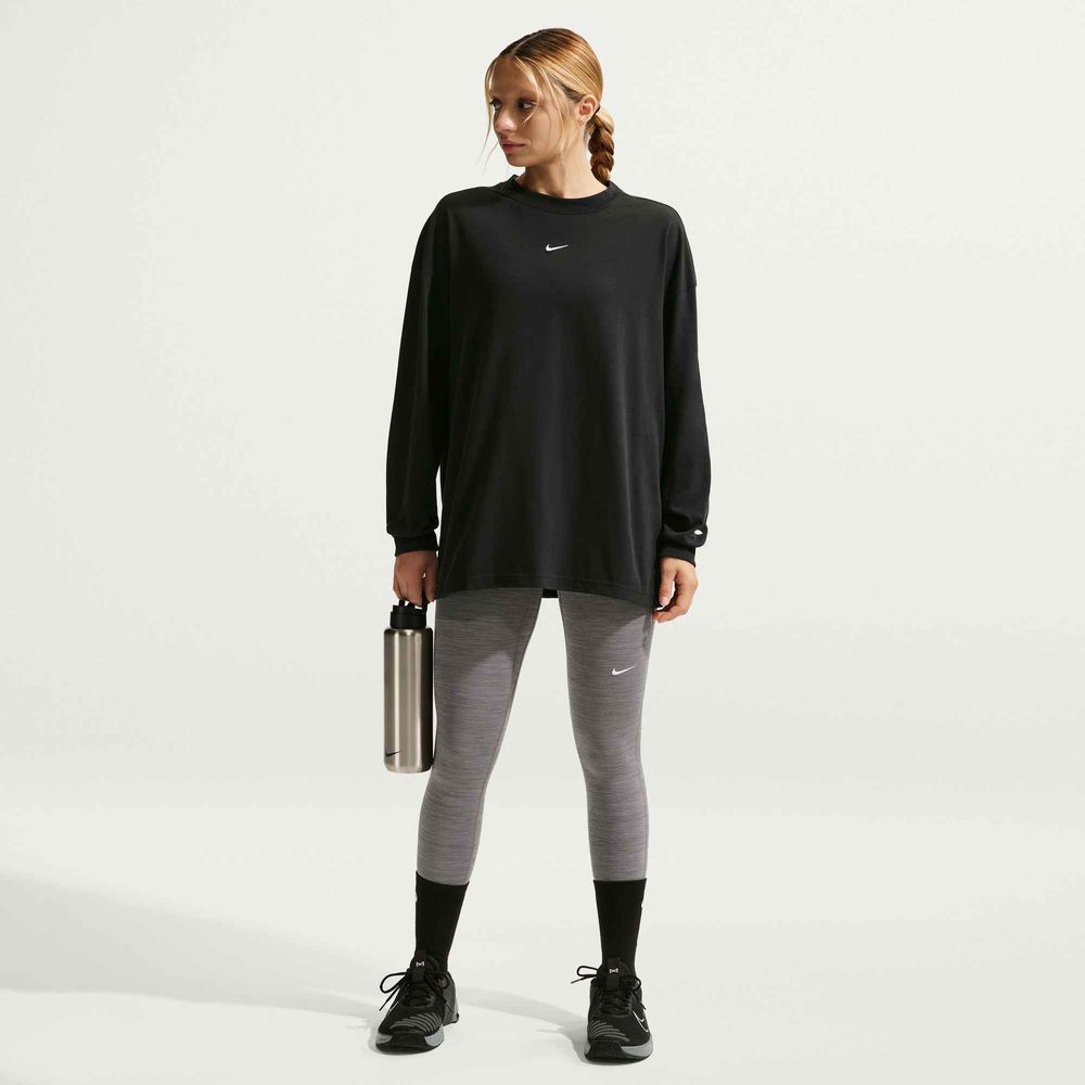 Nike Pro Leggings in voller Länge mit mittelhohem Bund Damen - Smoke Grey / Htr