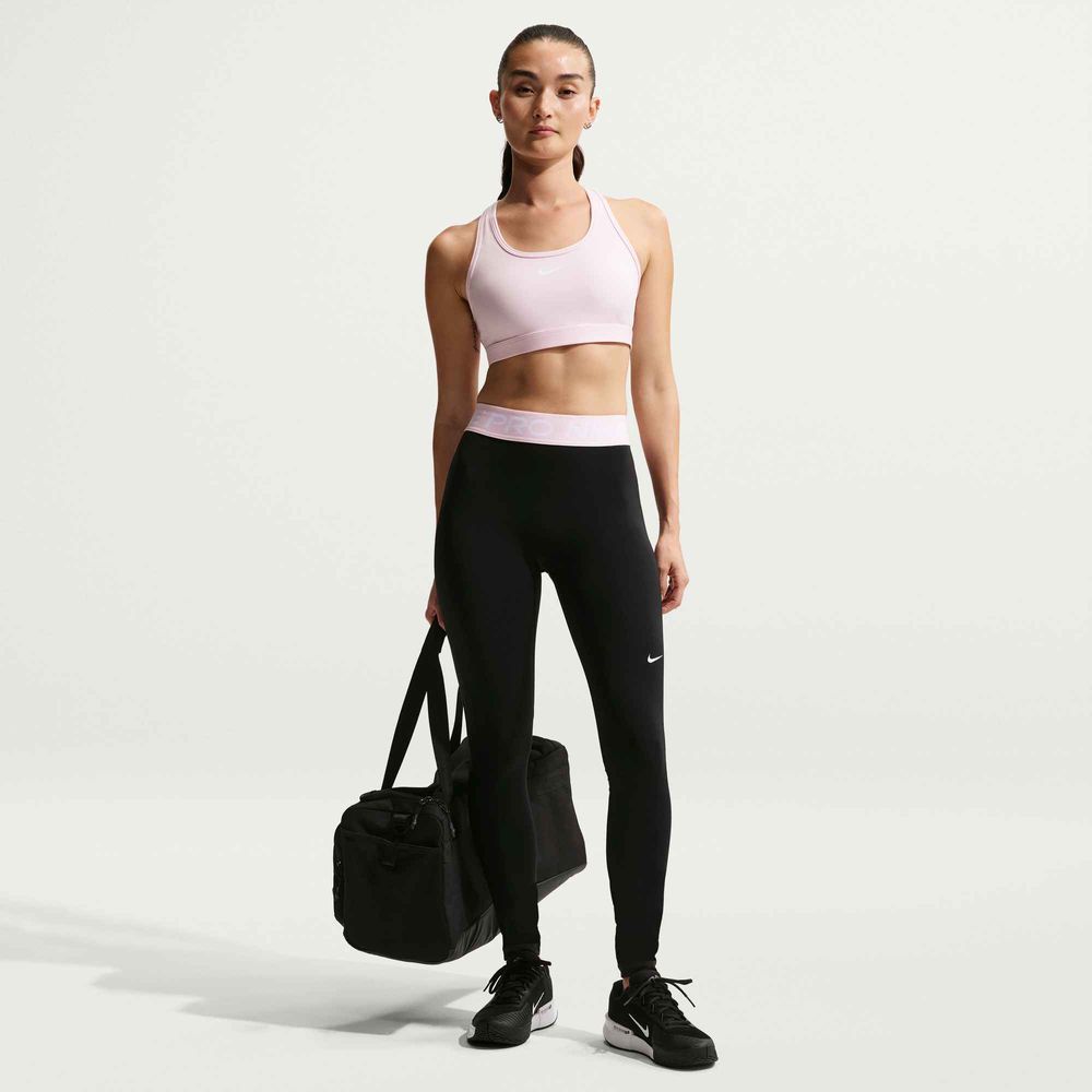 Nike Pro Leggings in voller Länge mit mittelhohem Bund Damen - Black / Pink Foam