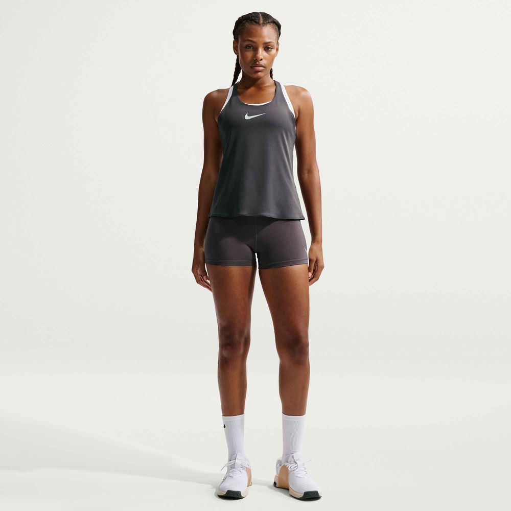 Nike Pro Bike Shorts (ca. 7,5 cm) mit mittelhohem Bund Damen - Thunder Grey / Pink Foam