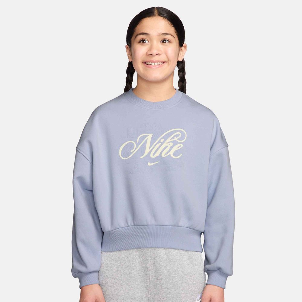 Nike Sportswear Club Fleece Sweatshirt mit kastiger Passform (ältere Kinder, Mädchen) - Ghost