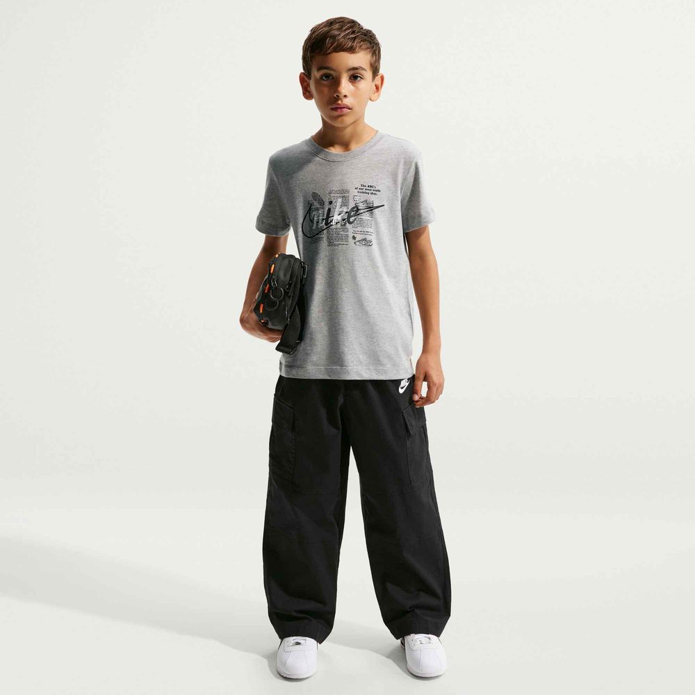 Nike K Nsw Tee Club Script - dk grey heather