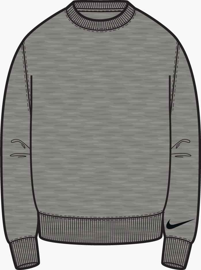 Nike Y Kinder Nk Park26 Flc Crew Blank - dk grey heather/black