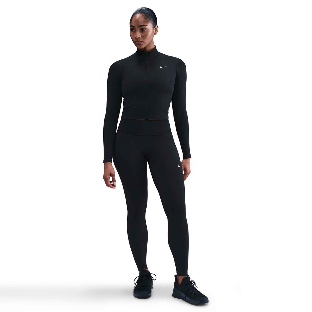 Nike One Fitted Dri-FIT-Midlayer mit Viertelreißverschluss für Damen - Black / White