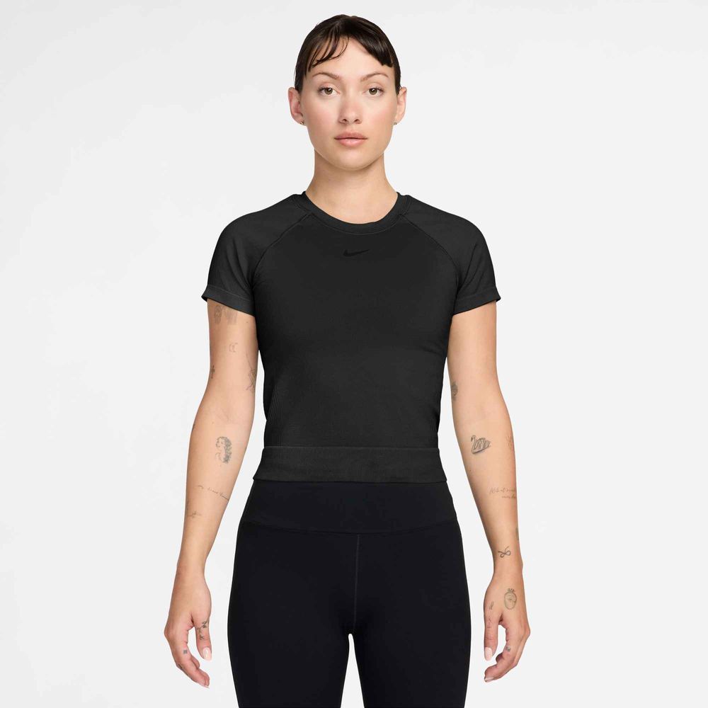 Nike W Np Df Smls Ss Top - black