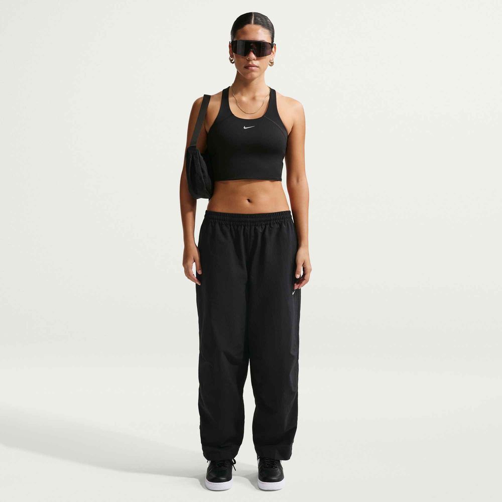 Nike Tempo Verkürztes Sport-BH-Tanktop mit mittlerem Halt Damen - Schwarz