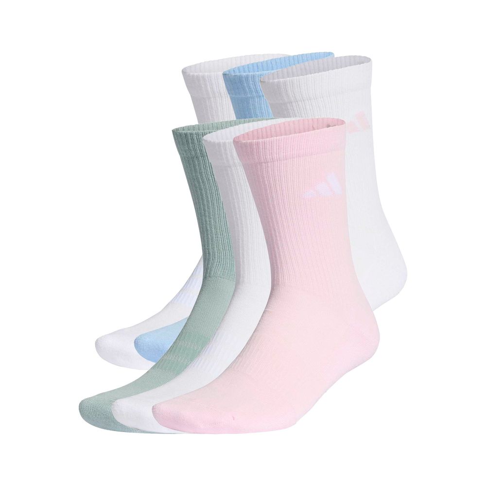 adidas Cushioned Crew Socken 6er-Pack - Weiß/Rosa/Blau