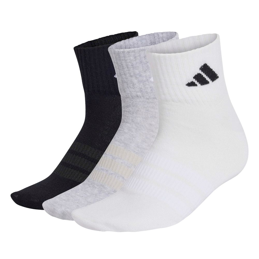 adidas T Ess Ank 3P - mgreyh/white/black