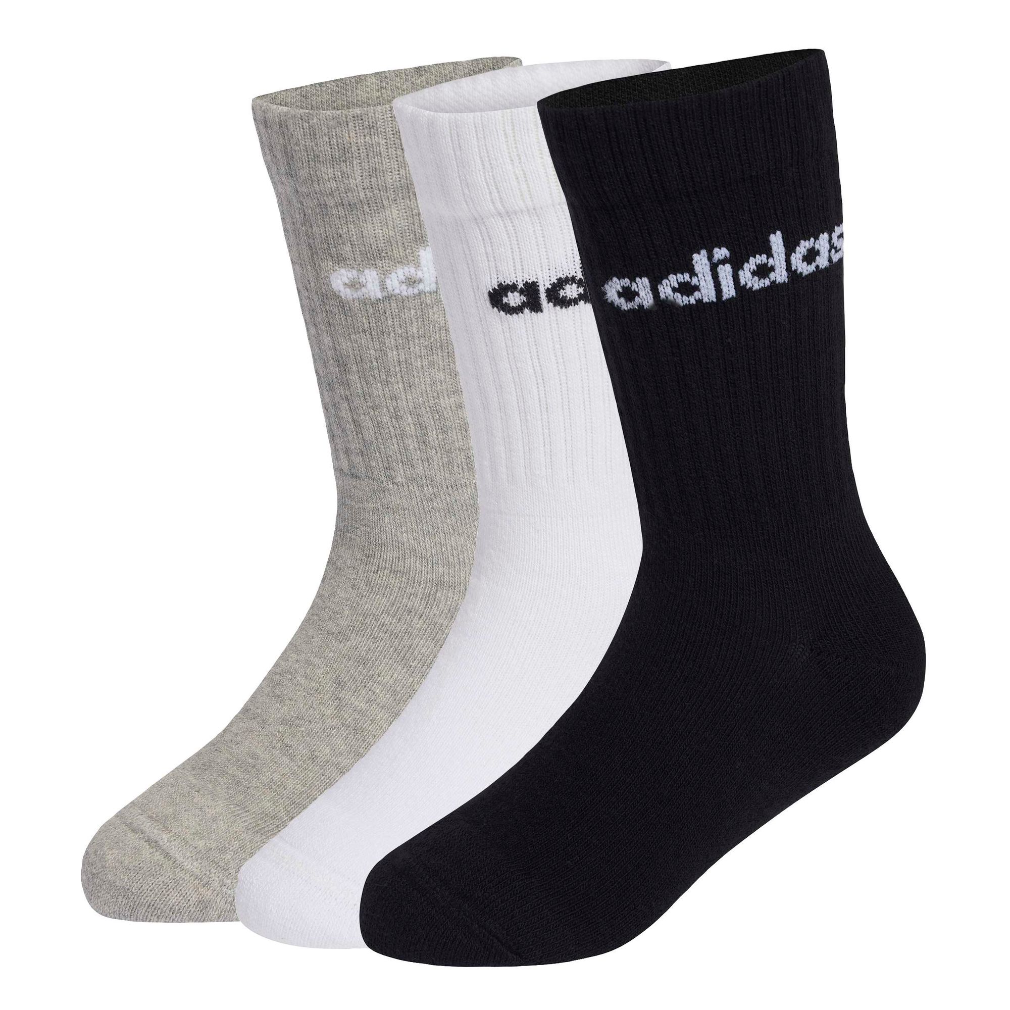 adidas Lin Kids Crw 3P - white/mgreyh/black