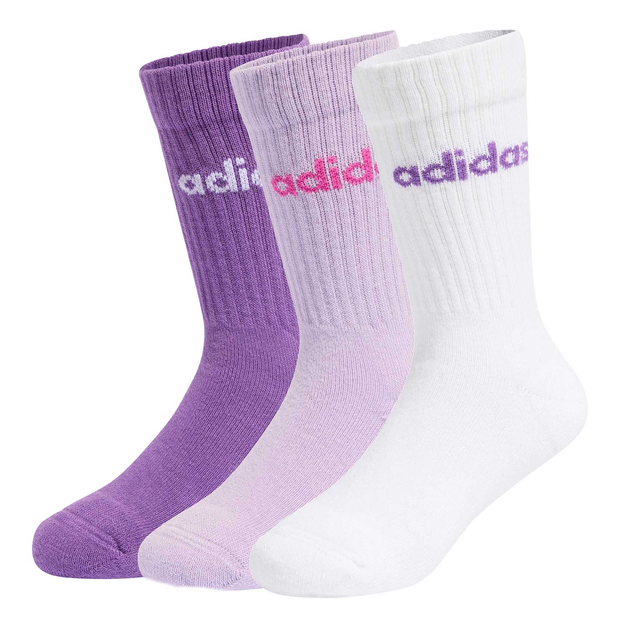 adidas Lin Kids Crw 3P - white/powplu/actpur