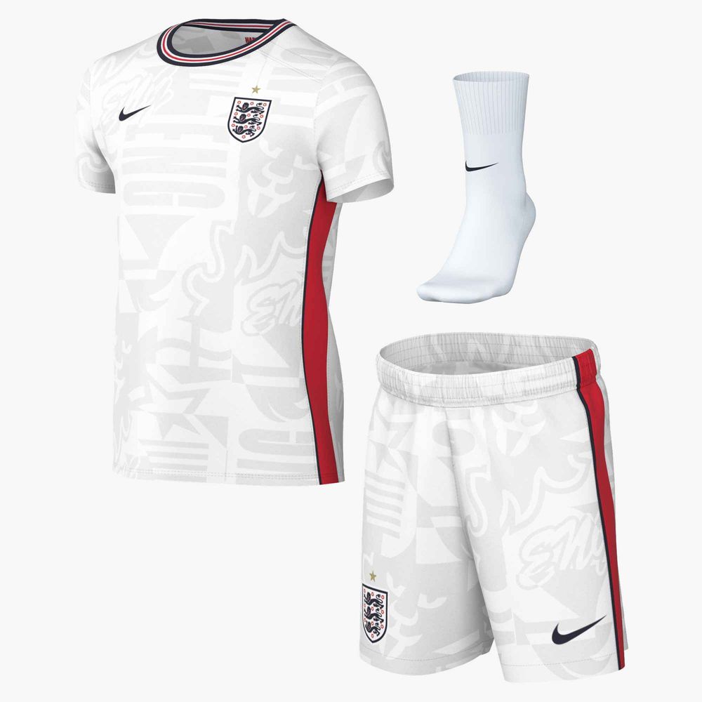 Nike England 2026 Heimstadion Dreiteiliges Nike Replika Fußballtrikot-Set (Babys und Kleinkinder) Kinder - White / Speed Red