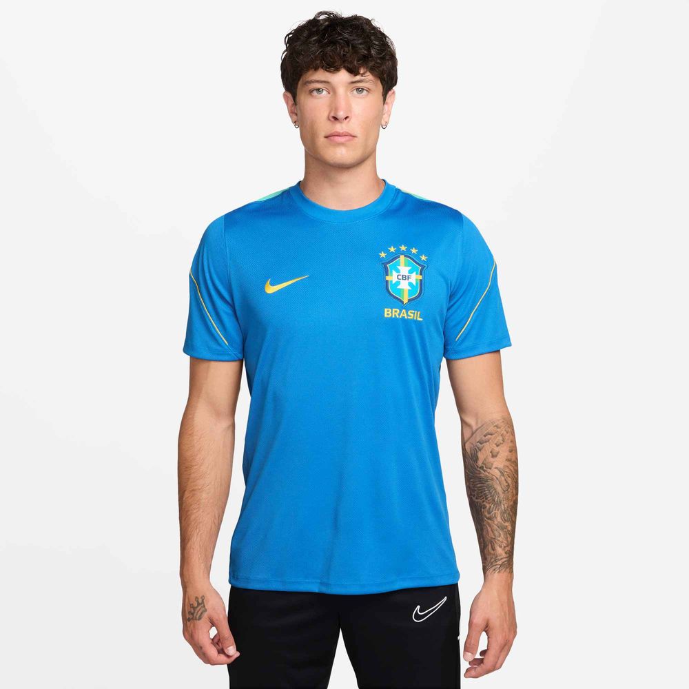 Nike Brasilien Strike Football Dri-FIT Kurzarmshirt Herren - Lt Photo Blue / Light Menta