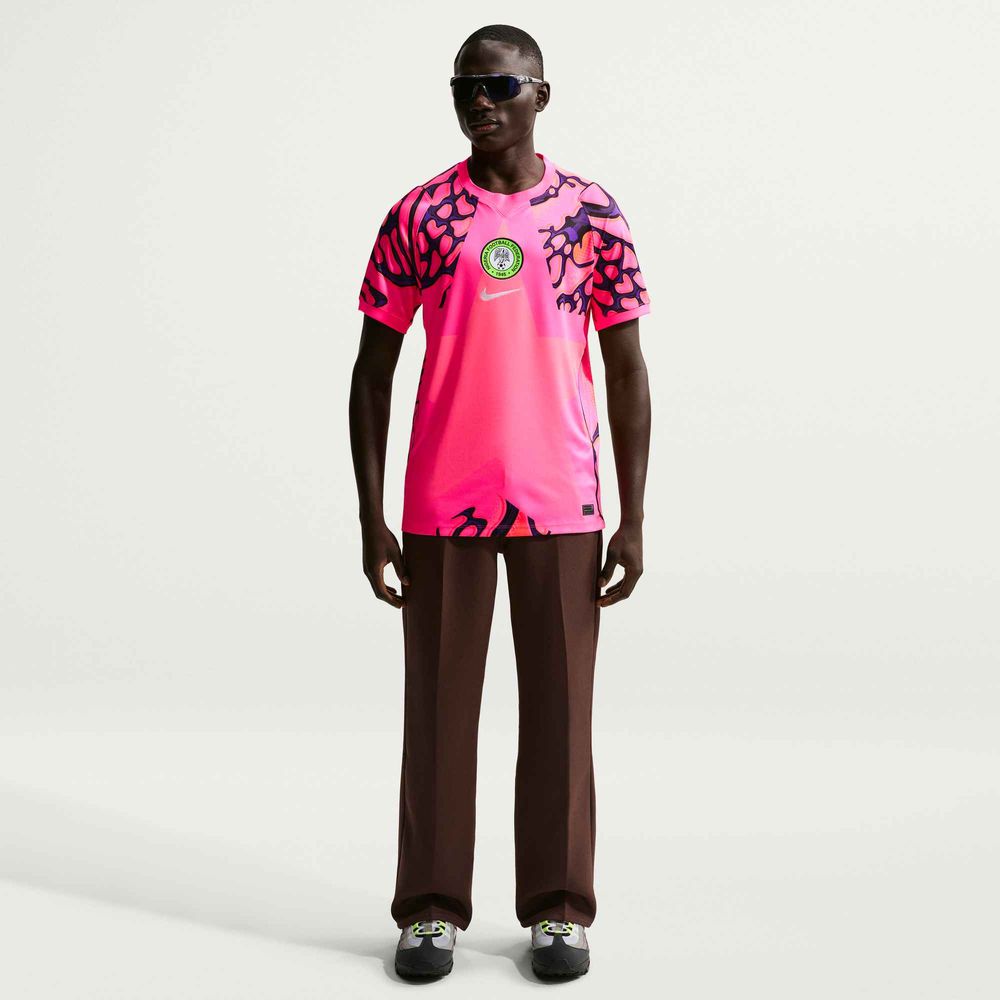 Nike Nigeria 2026 Stadion Torwart Dri-FIT Replika-Kurzarm-Fußballtrikot für Herren - Hyper Pink / Black