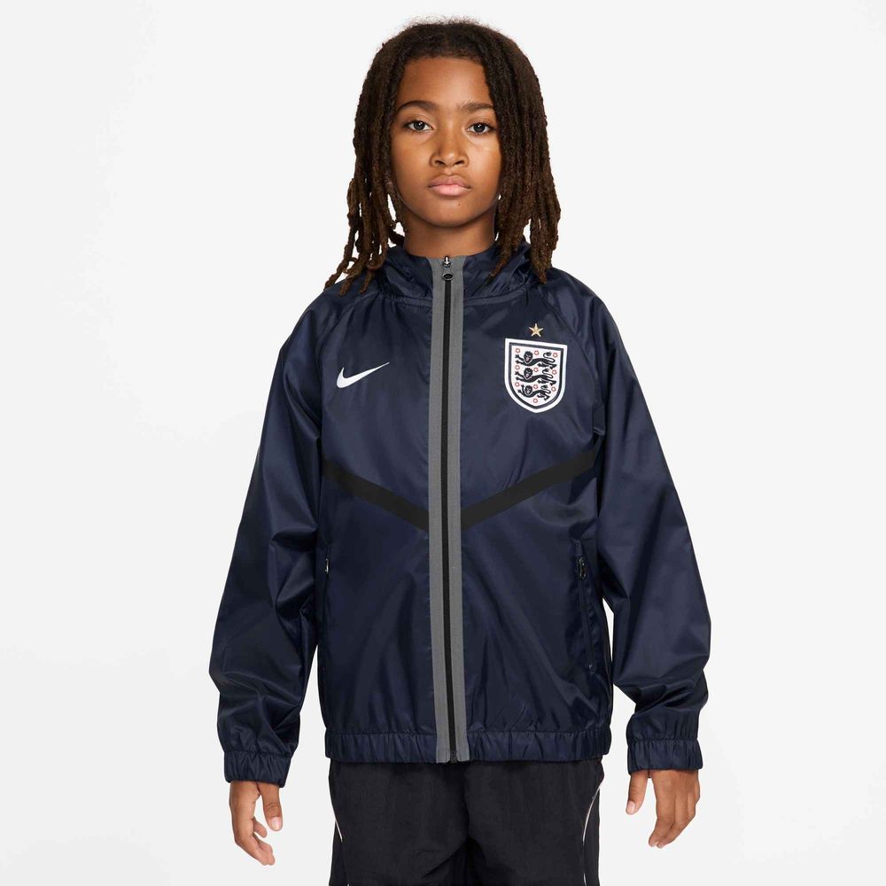 Nike England Dri-FIT Fußball-Hymnenjacke Kinder - Obsidian / Black