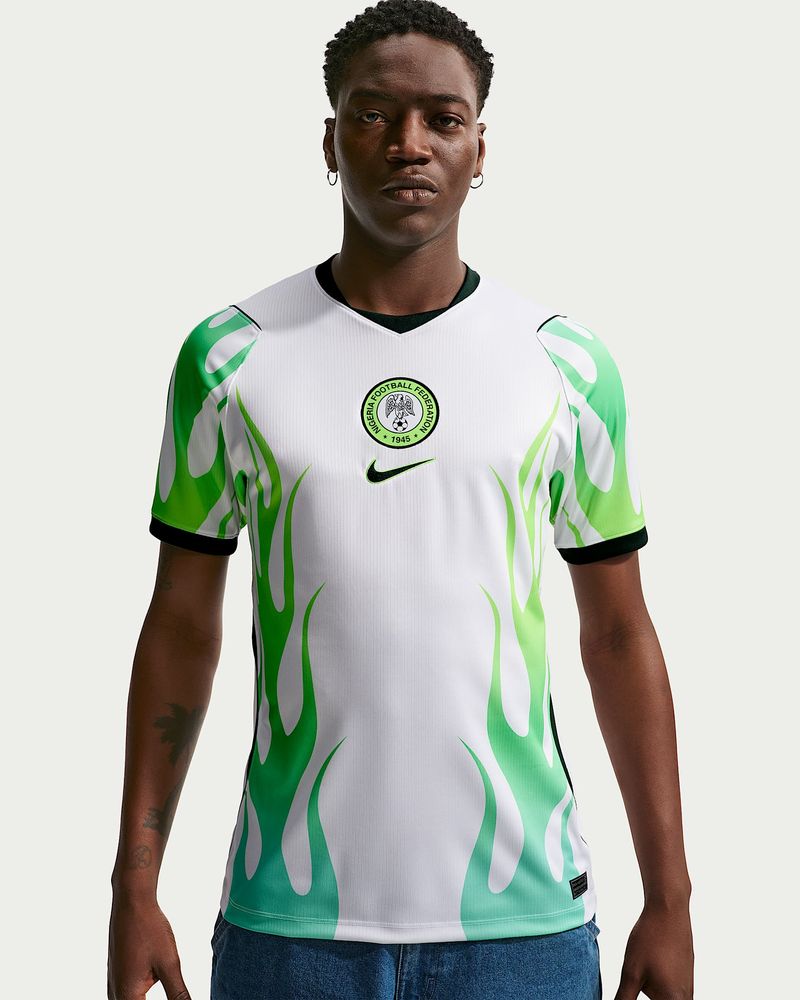 Nike Nigeria 2026 Auswärts Replika-Fußballtrikot mit Dri-FIT-Technologie Herren - White / Green Glow