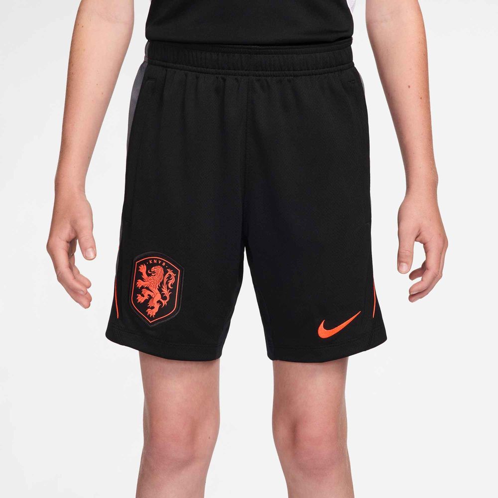 Nike Niederlande Strike Dri-FIT Fußballshorts aus Strickmaterial Kinder - Black / Hyper Crimson