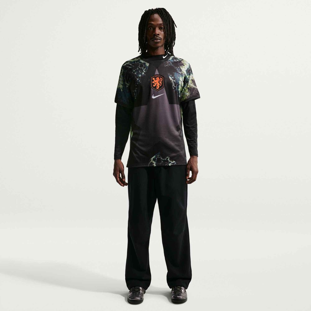Nike Niederlande 2026 Stadion Torwart Dri-FIT Replika-Kurzarm-Fußballtrikot für Herren - Black / Medium Ash