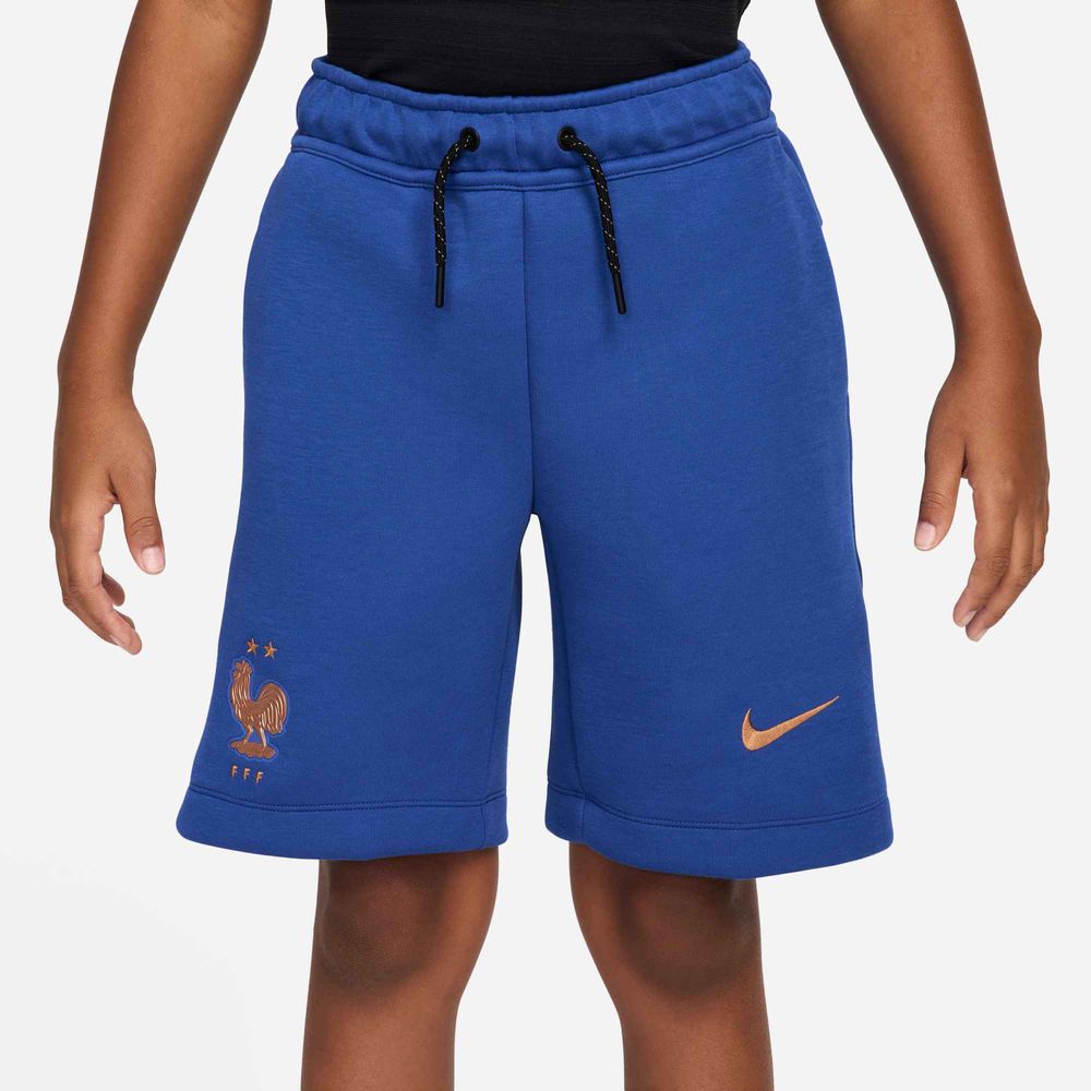 Nike Frankreich FFF Tech Fleece Fußball Shorts Kinder - Game Royal / Metallic Copper