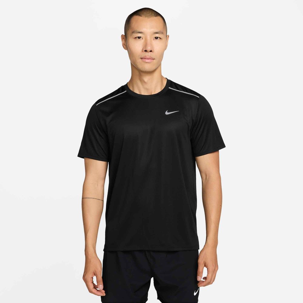 Nike Miler Dri-FIT Kurzarm-Laufoberteil Herren - Black / Reflective Silv