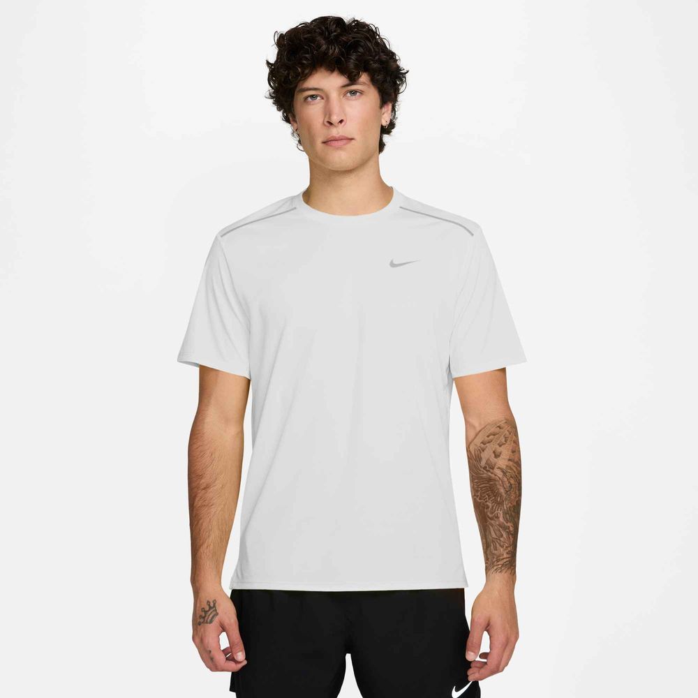 Nike Miler Dri-FIT Kurzarm-Laufoberteil Herren - White / Reflective Silv