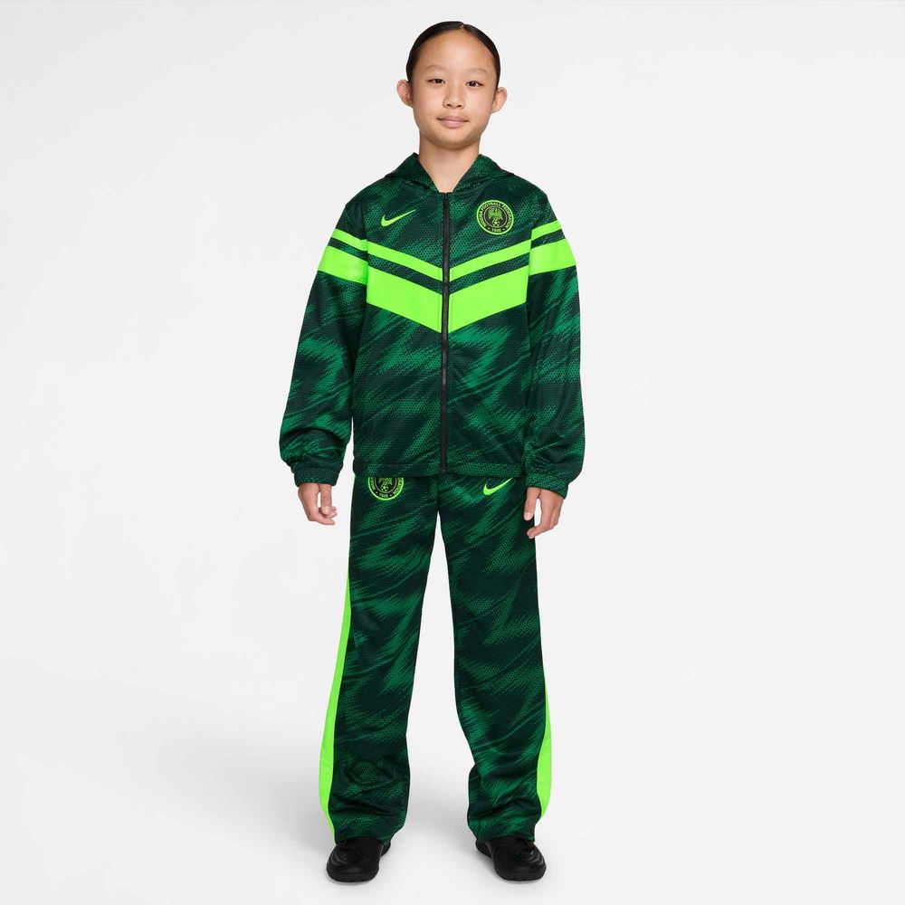 Nike Nigeria Dri-FIT Fußball Hooded Trainingsanzug Kinder - Pine Green / Electric Green