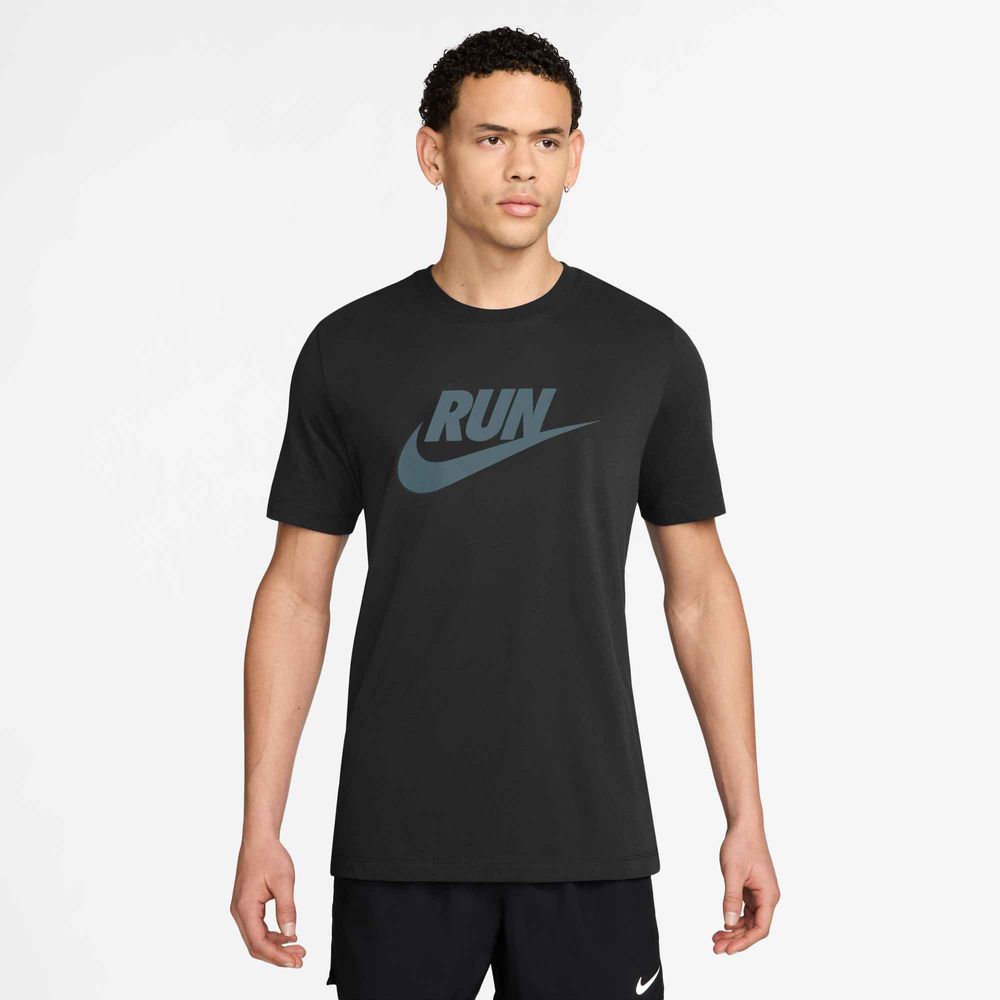 Nike Dri-FIT Lauf-T-Shirt für Herren - Black / Mineral Slate
