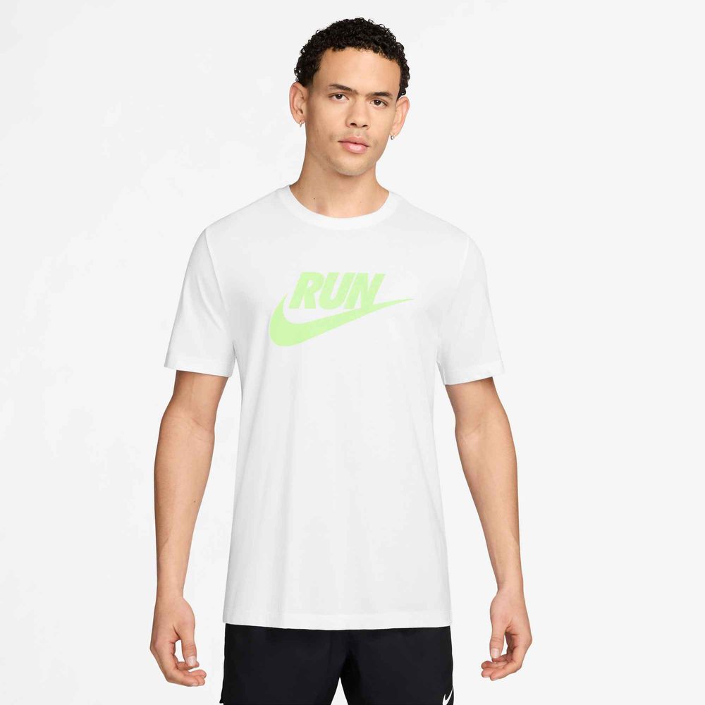 Nike Nike Men'S Dri-Fit Running T-Shirt - white/barely volt