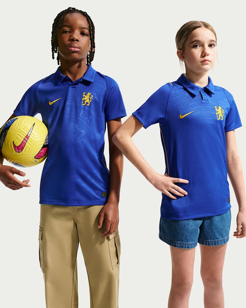 Nike Chelsea FC 26/27 Stadium Heim Dri-FIT Fußball Repica Trikot Kinder - Bright Blue / Midwest Gold