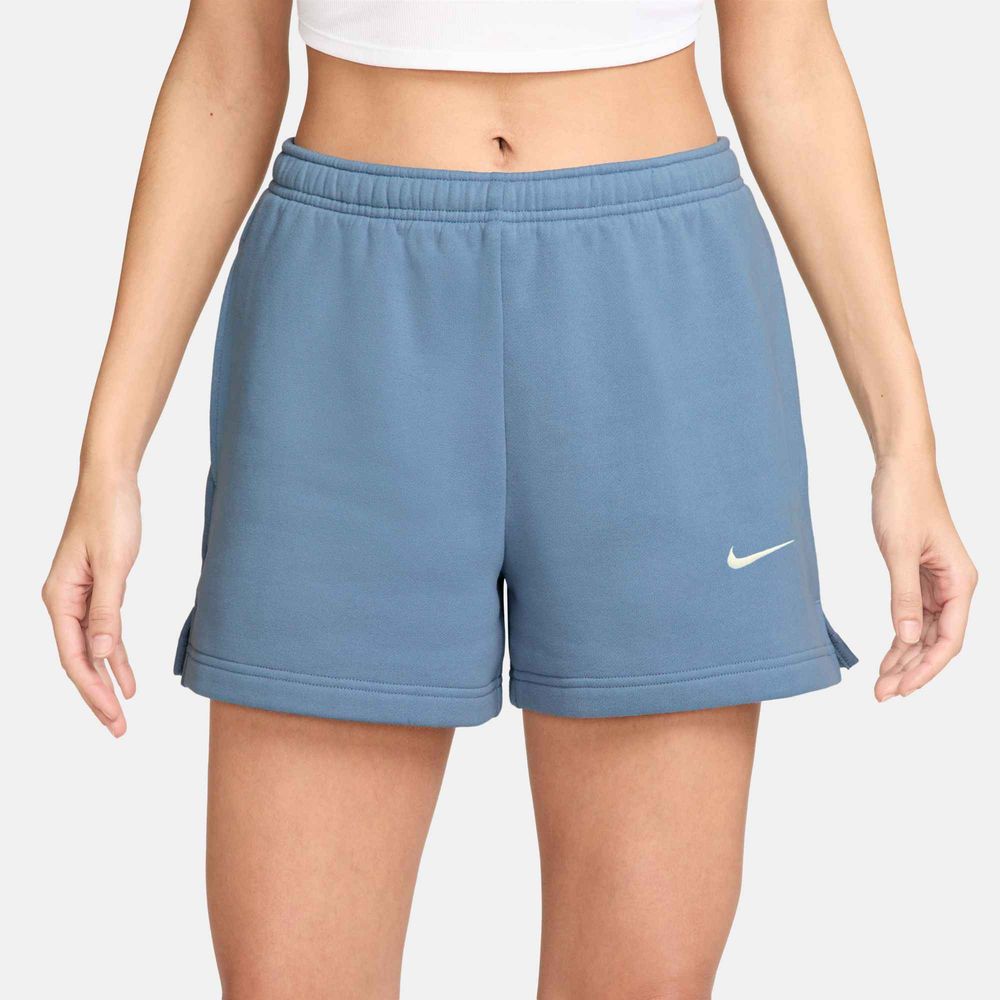 Nike Studio Fleece aus mittelschwerem Material Shorts mit mittelhohem Bund Damen - Work Blue / Sail