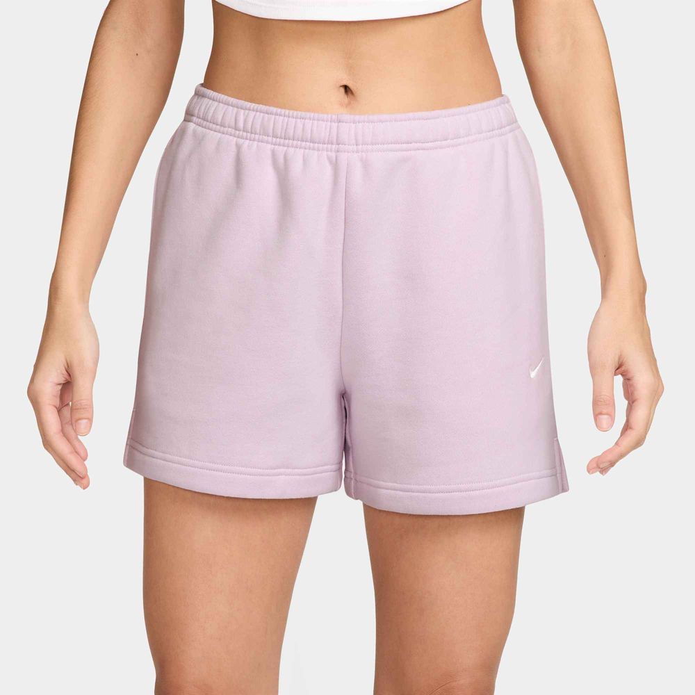 Nike Studio Fleece aus mittelschwerem Material Shorts mit mittelhohem Bund Damen - Bleached Lilac / Sail