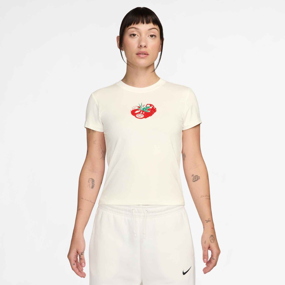 Nike Sportswear Chill Knit Slim Mod-Cropped T-Shirt Damen - Sail