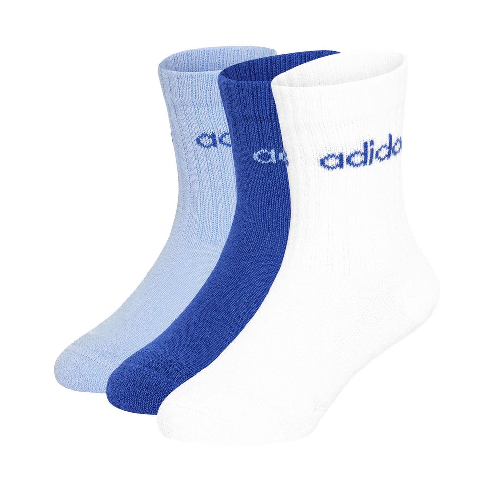 adidas Lin Kids Crw 3P - white/royblu/globlu