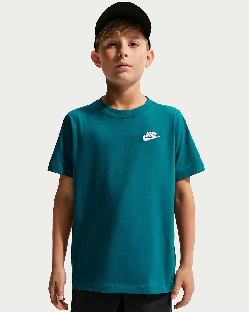 Nike K Nsw Tee Emb Futura Lbr - bright spruce