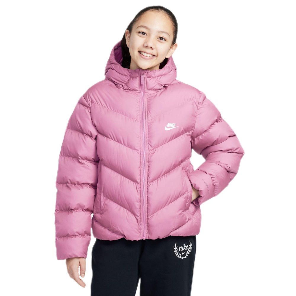 Nike Sportswear All Day Play Therma-FIT-Puffer-Jacke mit weiter Passform Kinder - Pink Rise / White
