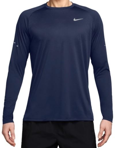 Nike M Nk Dfadv Stride Ls Top - midnight navy/reflective silv