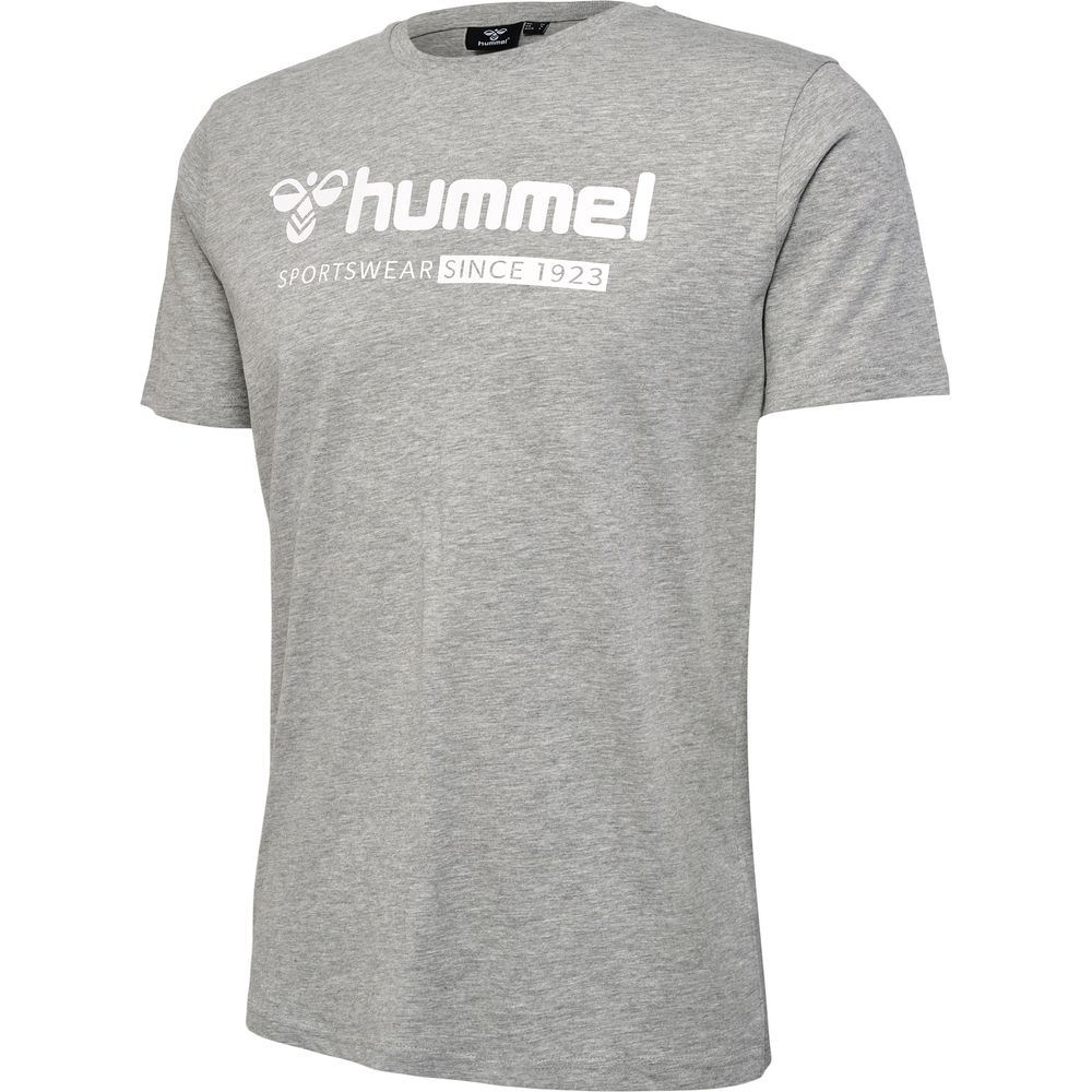 Hummel hmlFAV BIG LOGO COTTON T-SHIRT - GREY MELANGE - L - grey melange