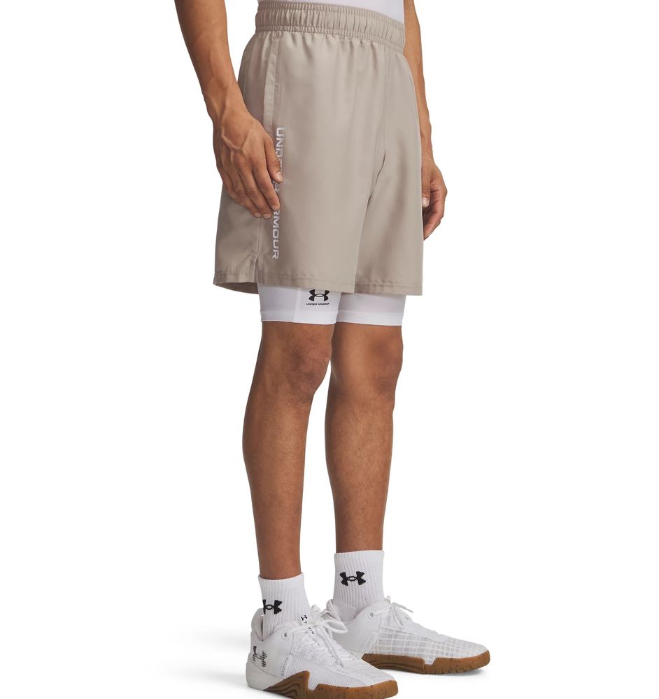 Under Armour  UA TECH WOVEN WORDMARK SHORT - TIMBERWOLF TAUPE