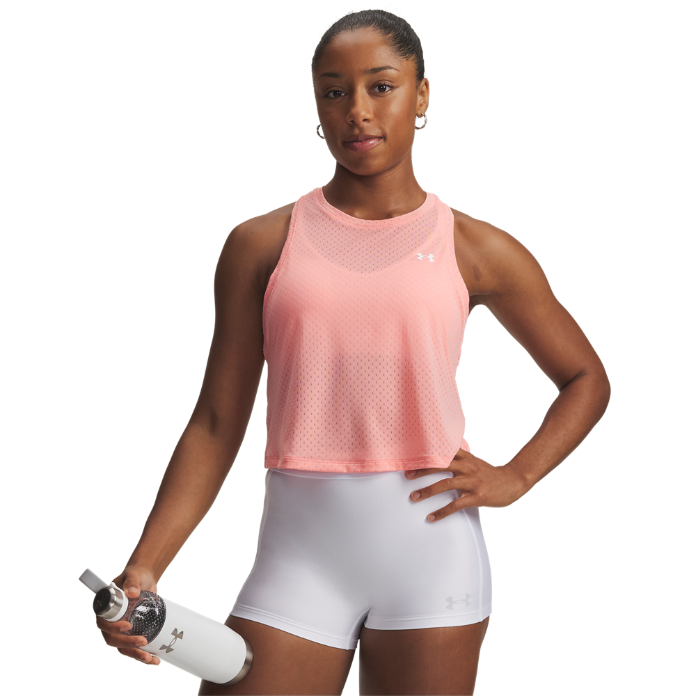 Under Armour TECH SPORT MESH CROP TANK - POSH PINK