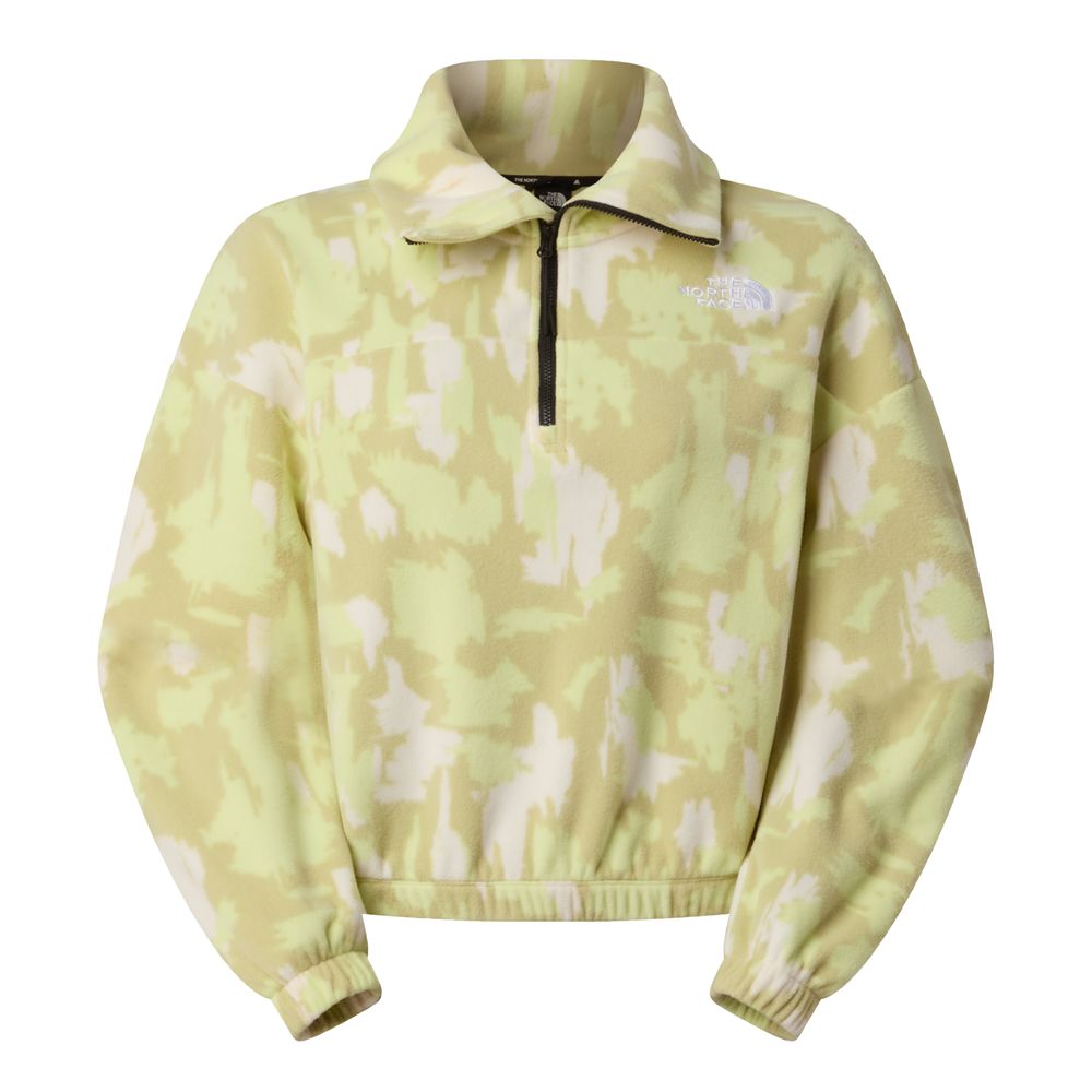 The North Face W MOUNTAIN ATHLETICS FLEECE 1/4 ZIP-PRIN - Lemon Mist Painted Moun