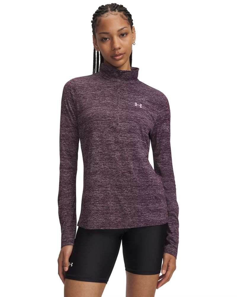 Under Armour Tech 1/2 Zip- Twist - purple echo