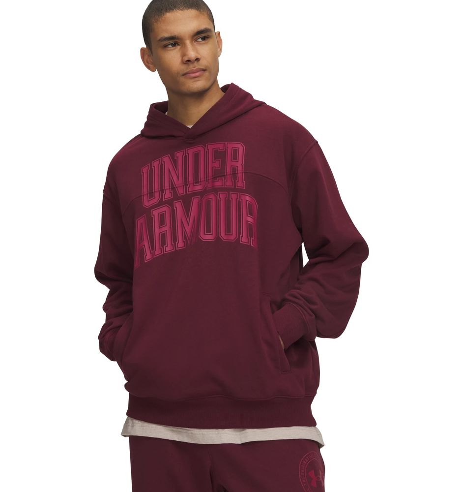 Under Armour Ua Rival Lw Graphic Hoodie - vintage maroon